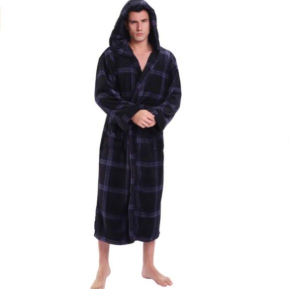 Other Hooded Herringbone Mens Soft Spa Full Lenght Bathrobe Poshmark